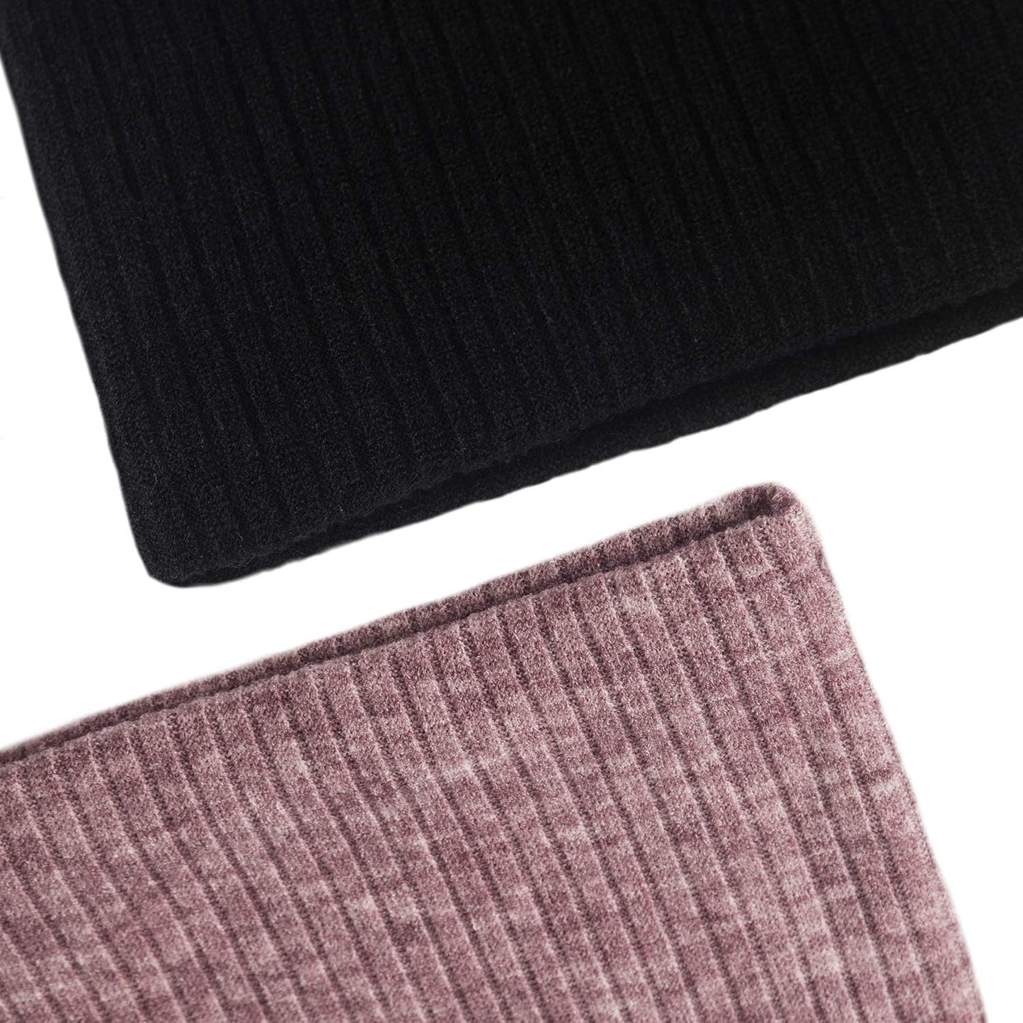 Neck Warmer Winter Double-Layer Neck Gaiter Soft Fleece Lined Circle Scarf Gifts(07 Black+Pink)