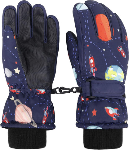 Cotton Kid'S Windproof Waterproof Snow Ski Gloves