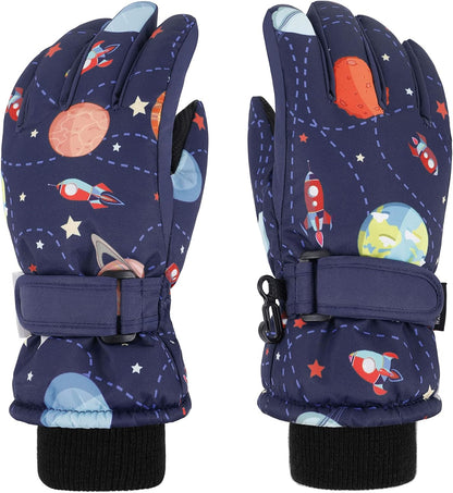 Cotton Kid'S Windproof Waterproof Snow Ski Gloves