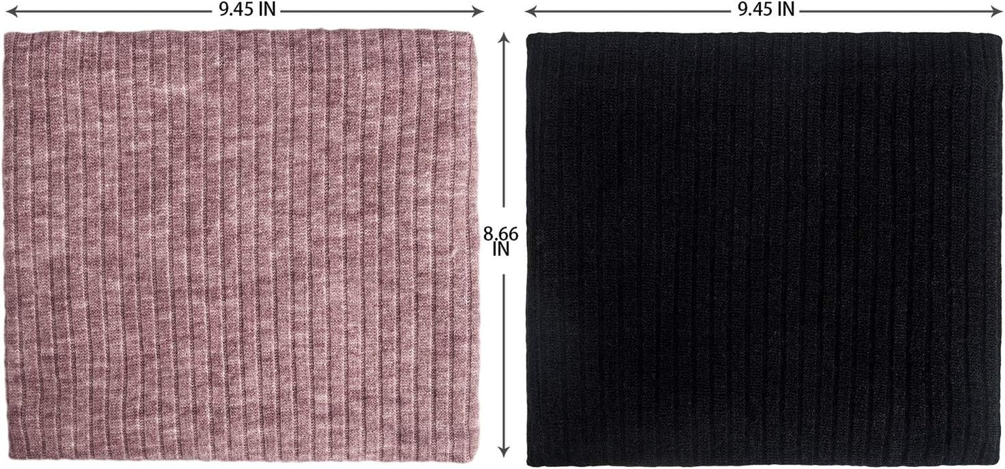 Neck Warmer Winter Double-Layer Neck Gaiter Soft Fleece Lined Circle Scarf Gifts(07 Black+Pink)