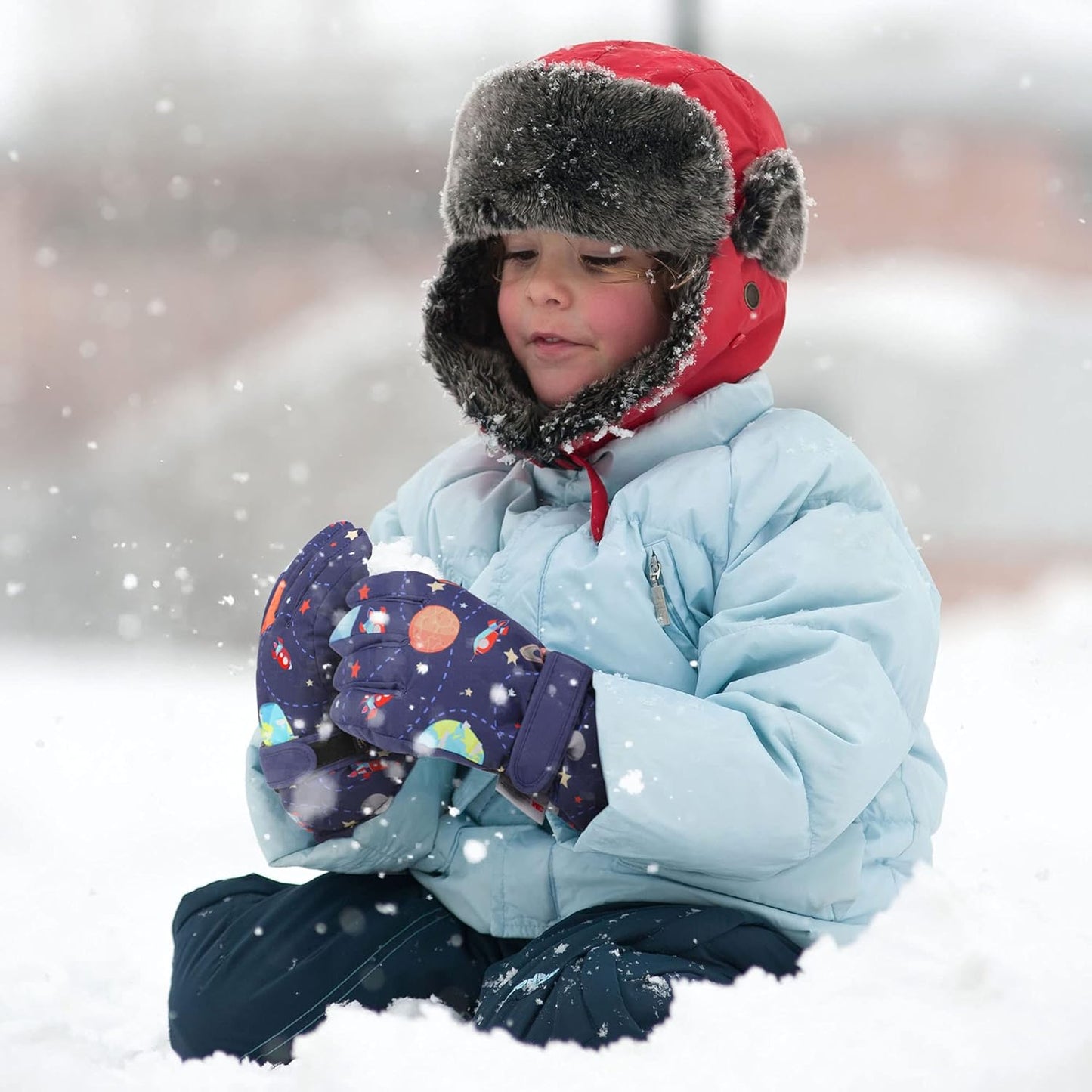 Cotton Kid'S Windproof Waterproof Snow Ski Gloves