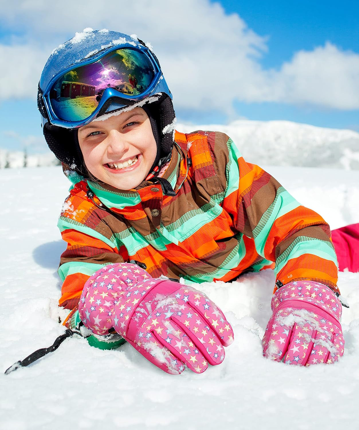 Cotton Kid'S Windproof Waterproof Snow Ski Gloves