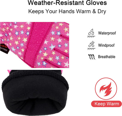 Cotton Kid'S Windproof Waterproof Snow Ski Gloves